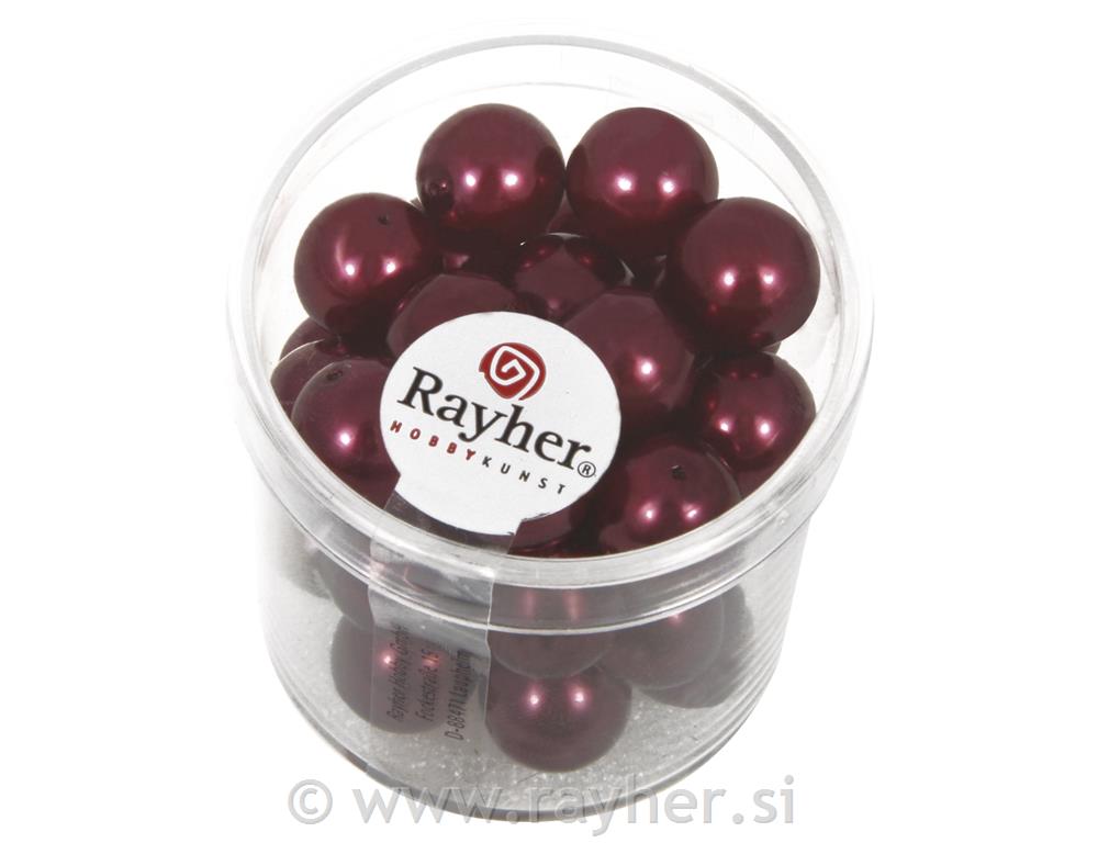 Perle staklo "Renaissance", bordo, oko 10 mm, 35 kom.