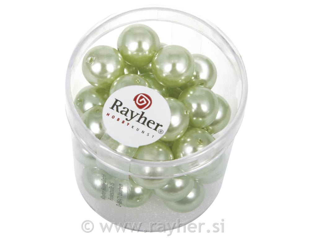 Perle steklene "Renaissance", limeta zelena, o 10 mm, 35 kom