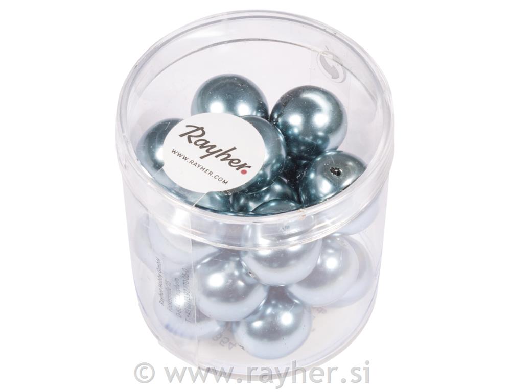 Perle staklo "Renaissance", 12mm, plavo,21 kom