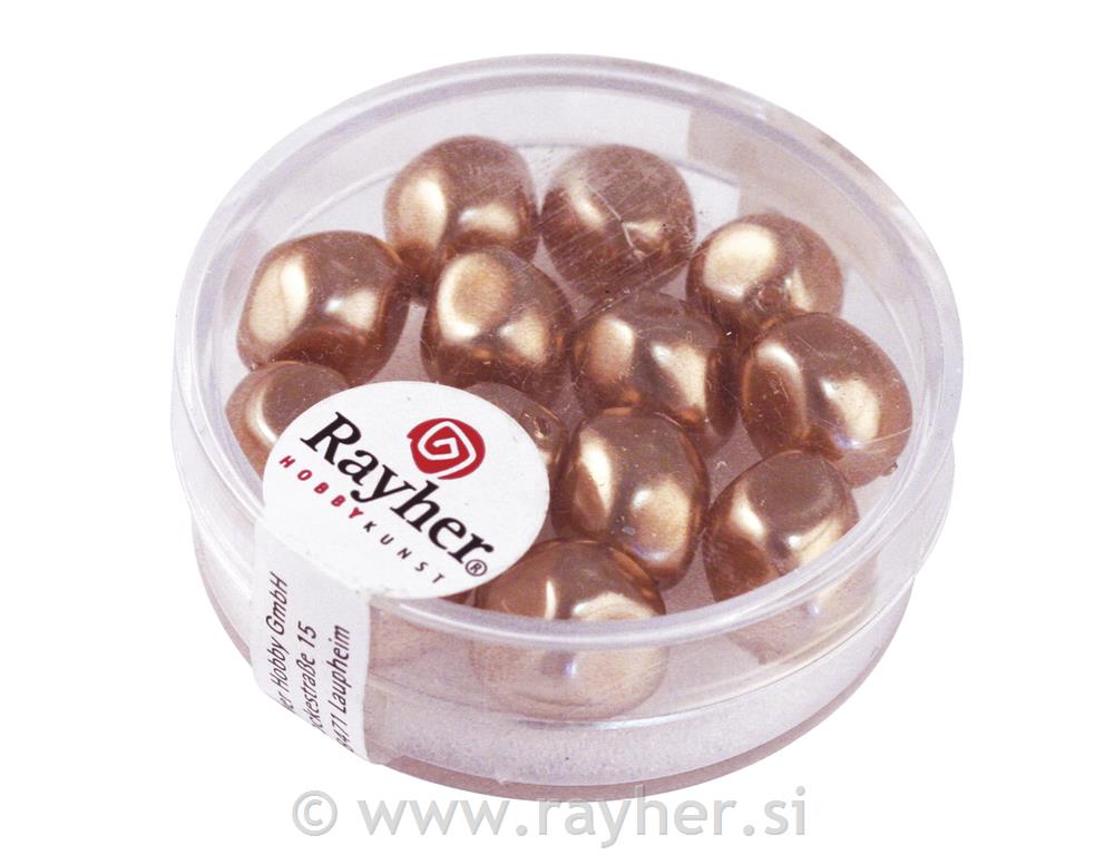 Perle staklo "Renaissance", kašmir, 9 mm, 13 kom.