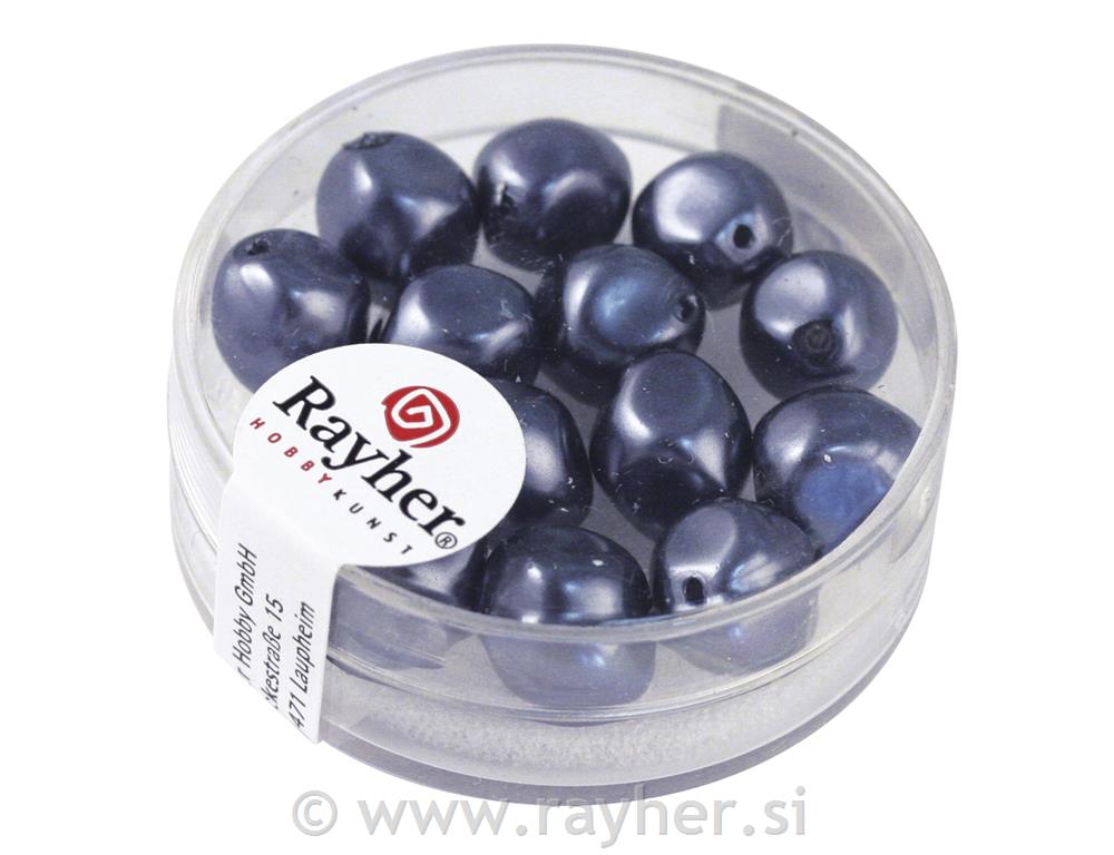 Renaissance bead, anthracite, 9 mm, box