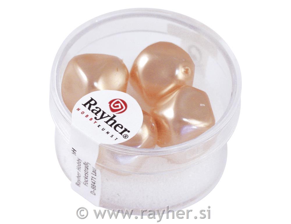 Perle staklo "Renaissance",velike ružičasta, 17 mm o, 4 kom.