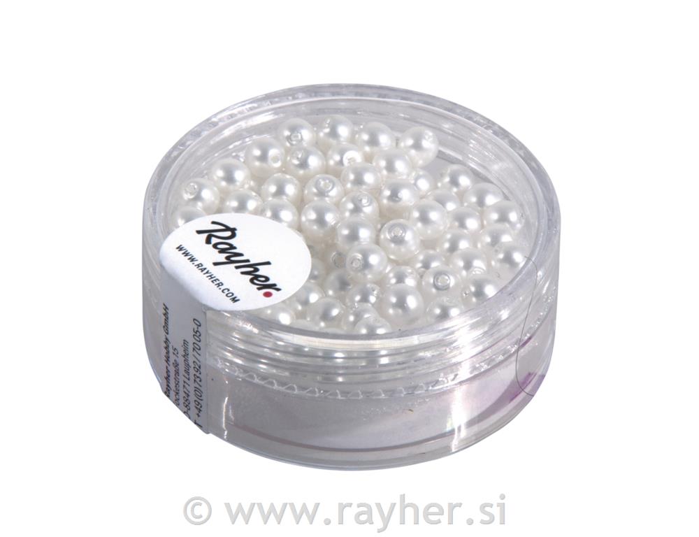 Renaissance Glass wax beads, matt, snoww