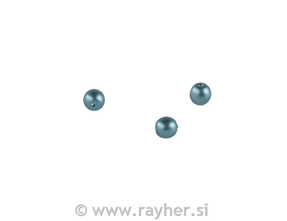 Perle staklo "Renaissance", matirane, 4mm, plave, 85 kom