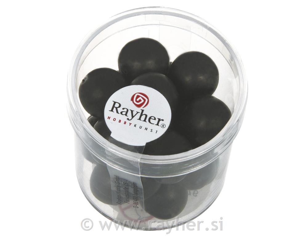 Renaissance Glass wax beads, matt, black