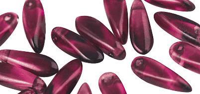 Perle steklene riž, vijolične, 3x11 mm, 22 kom.