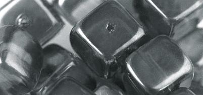 Glass bead cube, anthracite, 8x9 mm, box