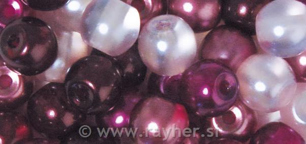 Perle steklene "Renaissance",pol transp.,vijolične,10mm,32ko