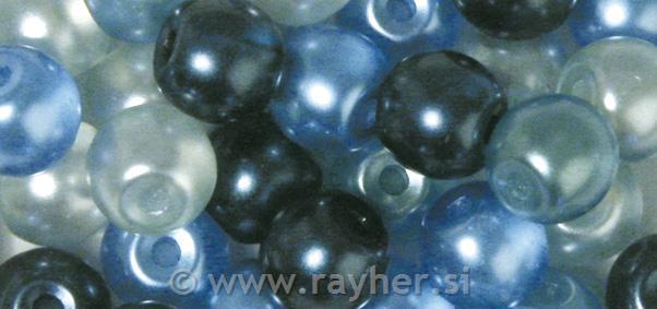 Perle steklene "Renaissance",pol transp., turkiz, 10mm,32kom