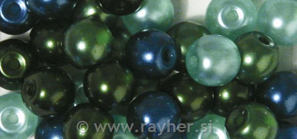Perle steklene "Renaissance",pol transp., zelene, 10mm,32kom