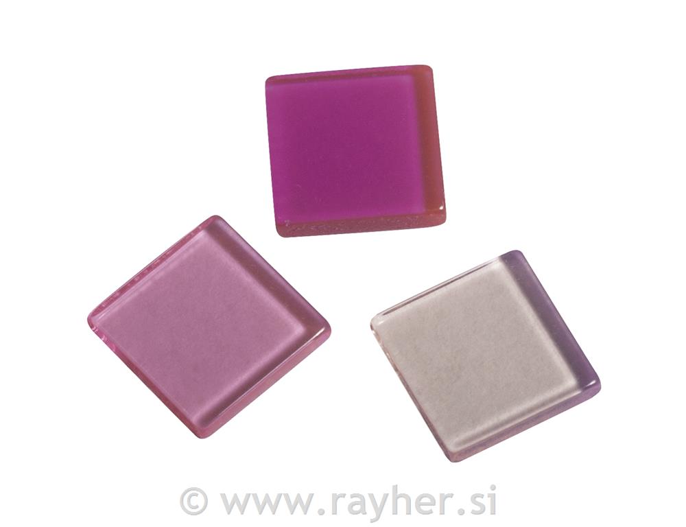 Mozaik "Acryl", 1x1 cm, proziran, roza,cca 205 kom / 50 g
