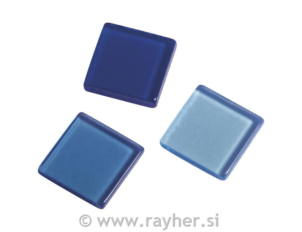 Acrylic mosaic, 1x1 cm, transparent, azu