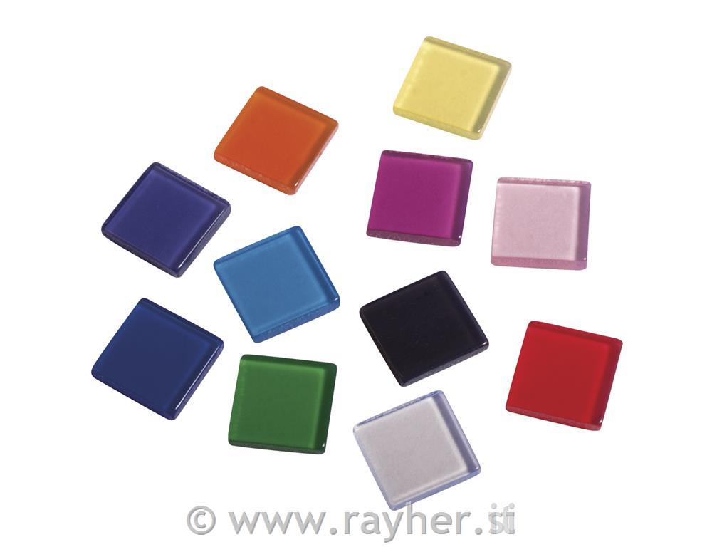 Acrylic mosaic, 1x1 cm, transparent, col