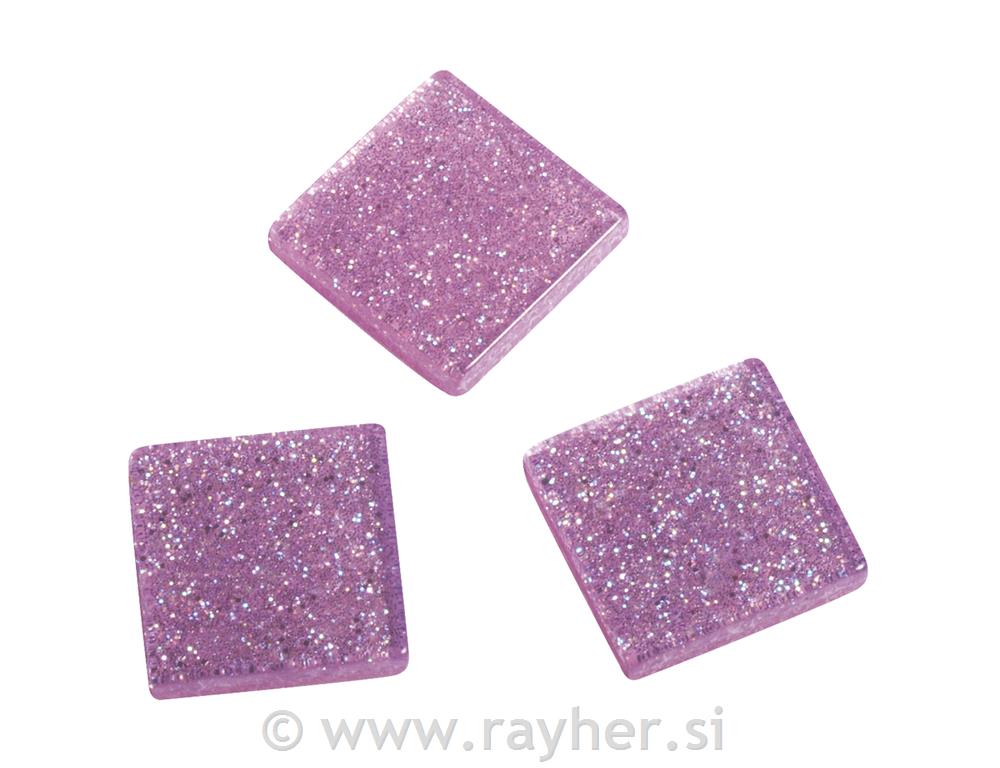Mozaik "Acryl", 1x1 cm, z bleščicami, roza, cca 205 kom / 50