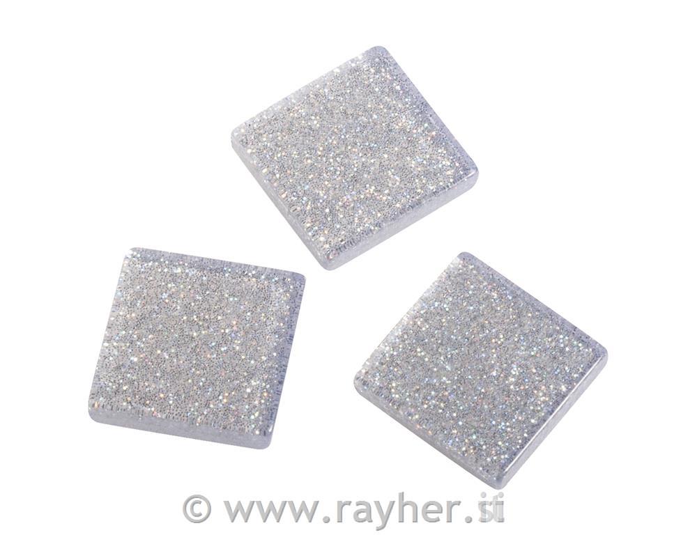 Mozaik "Acryl", 1x1 cm,s blještavilom,srebrna oko 205 kom / 50 g