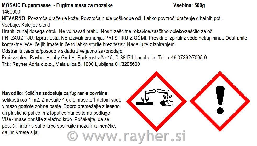 Fugirna masa za mozaik, bela, 500 g