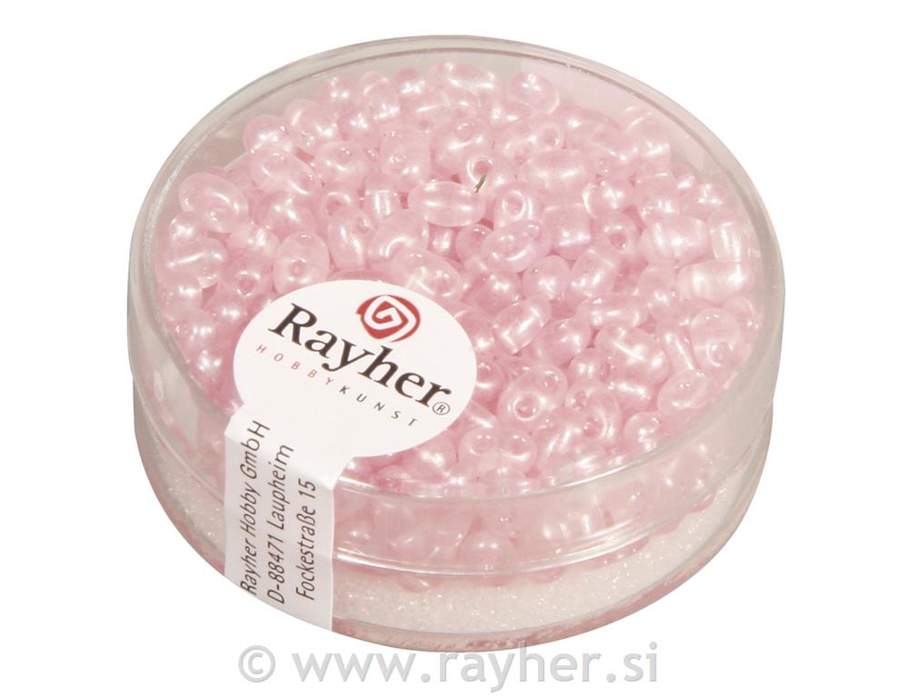 Twin-Rocailles w. double hole, pink chif
