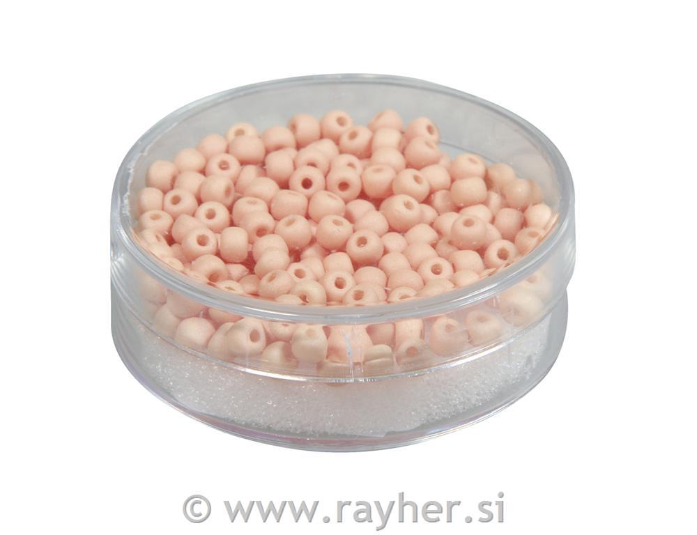 Perle svila, staklo, 4mm, marelica, 1 20kos