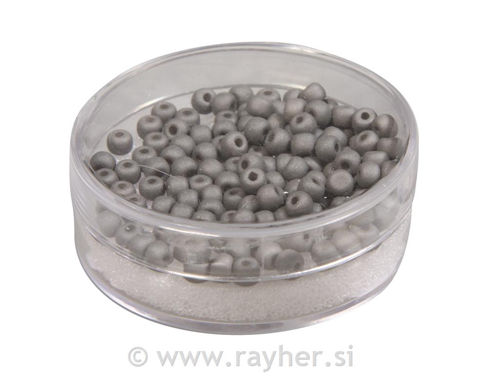 Perle svila, staklo, 4mm, antracit, 120kos