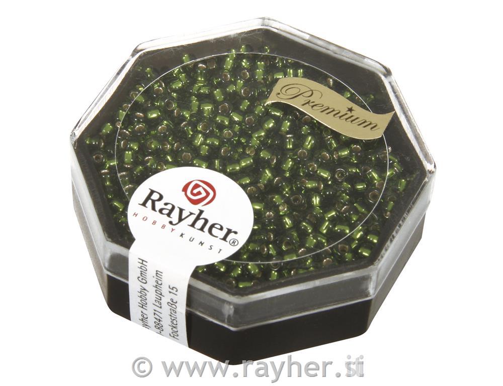 Premium-Rocailles, 2,2 mm o, olive, box
