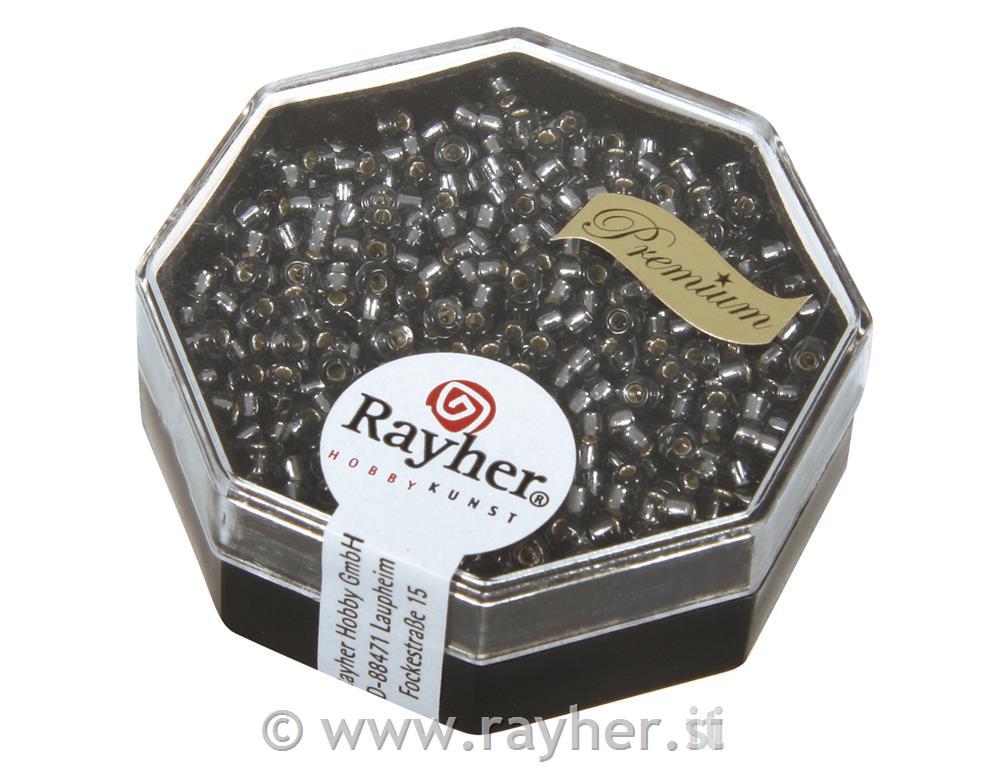 Premium-Rocailles, 2,2 mm o, silver-grey