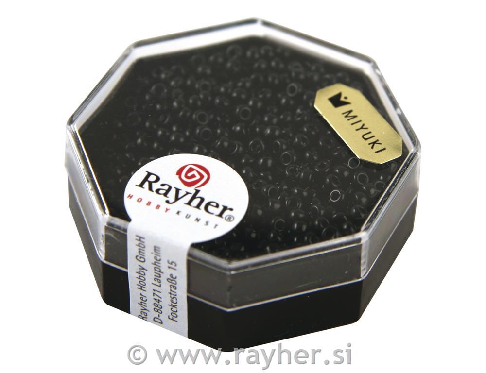 Perle Premium Miyuki, 2,2 mm o, črne, 12g