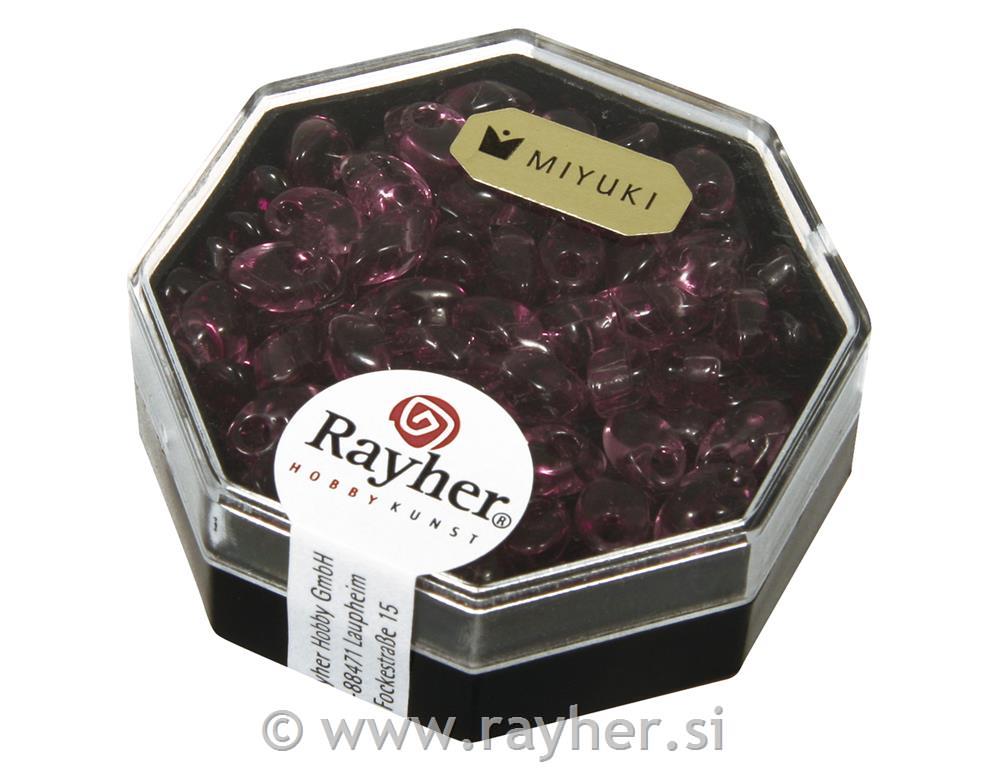 Perle Megatama Miyuki, proziran, ametist, 4x7 mm, produžena, 12g