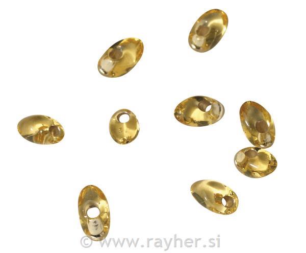 Perle Magatama Miyuki, s srebrno sredino, sv.topaz, 4x7 mm,