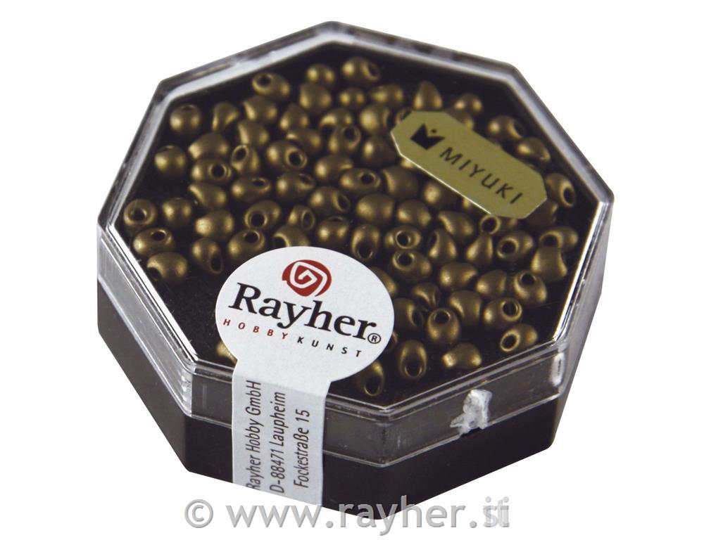 Perle Miyuki, metalni sjaj, zamrz., bakrenim zlatom, 4g, 3.4 mm