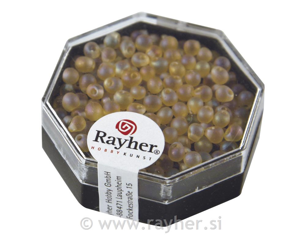 Perle Miyuki, prozirna, sjajna, st.topaz, 8g, oko 3.4 mm, duga
