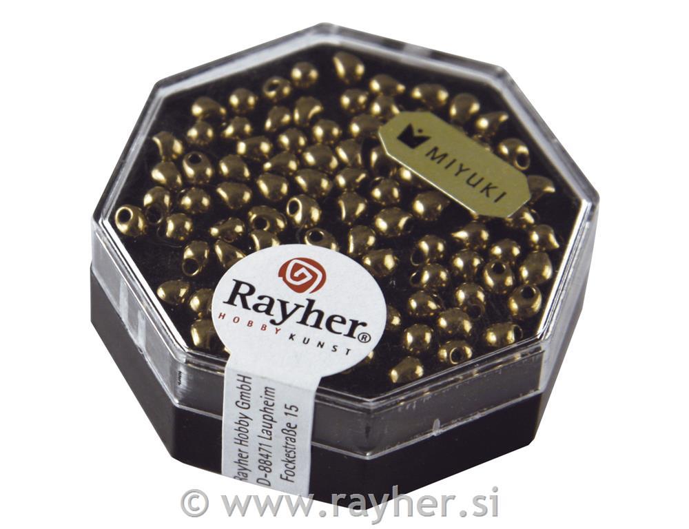 Perle Miyuki, s kovinskim leskom, bakreno zlate, 6g, o 3,4