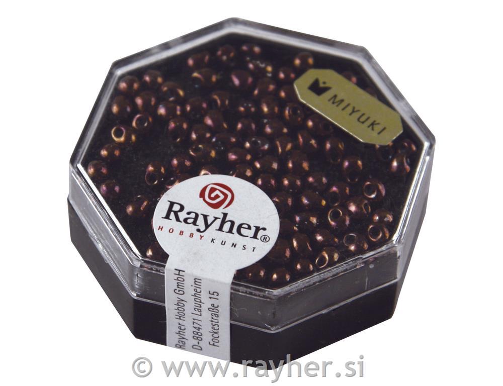 Perle Miyuki, s kovinskim leskom, ametist, 6g, o 3,4 mm,