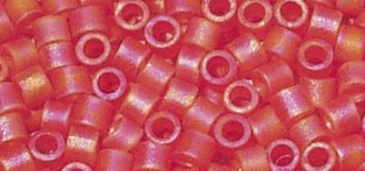 Perle Delica Miyuki, 2,2 mm o, sv.rdeče, prosojne, mavrične,