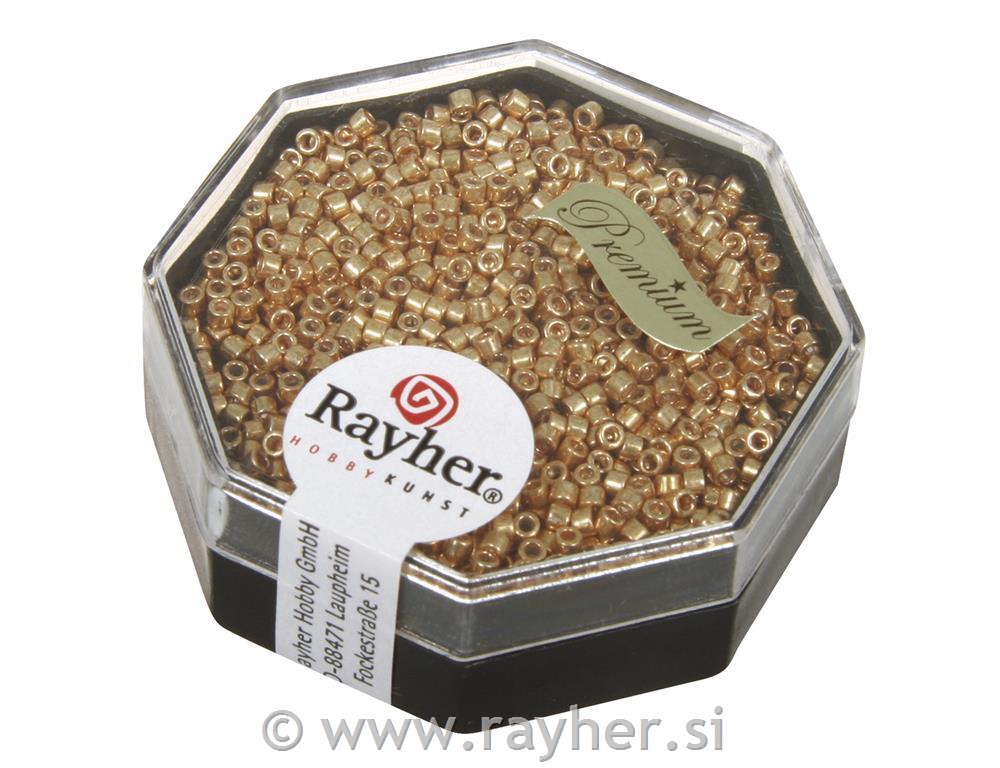 Perle Delica Miyuki, 1.6 mm o, s metalnim sjajem, zlato, 4g