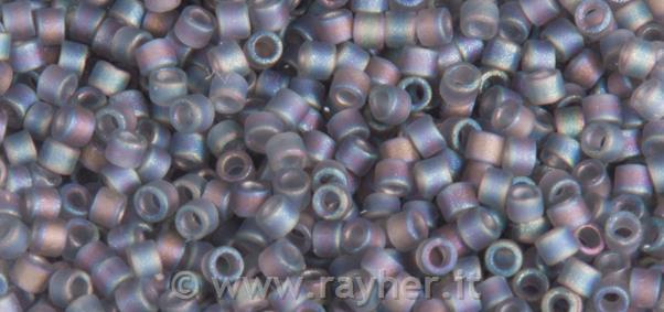 Delica-Rocailles, 1,6 mm o, light blue,8g, transparent, matt,Rainbow