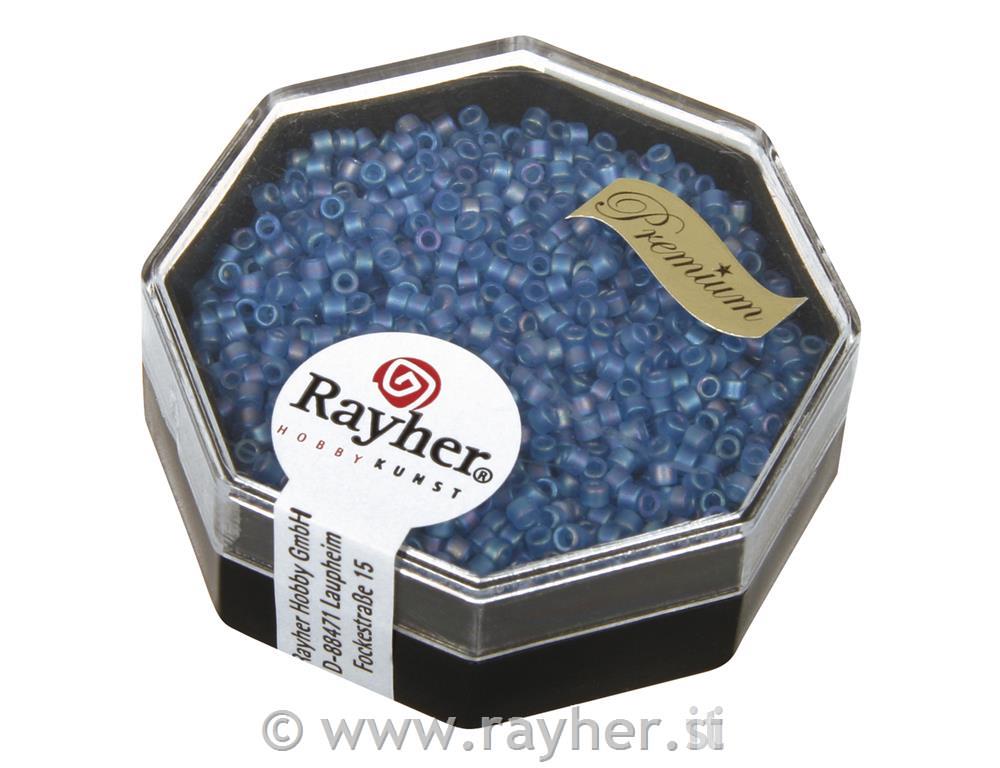 Perle Delica Miyuki, 1,6 mm o, duga, azur.modre, 6g, prozirna, mat