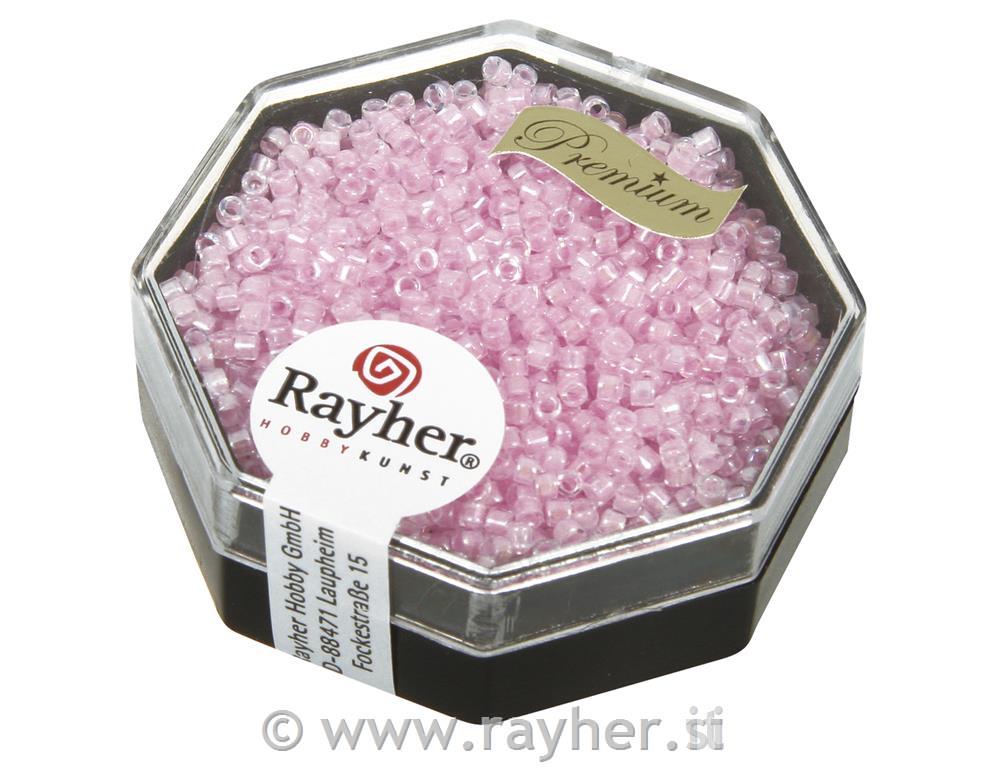 Perle Delica Miyuki, 1,6 mm o, st.roza,8g, prozirna, duga