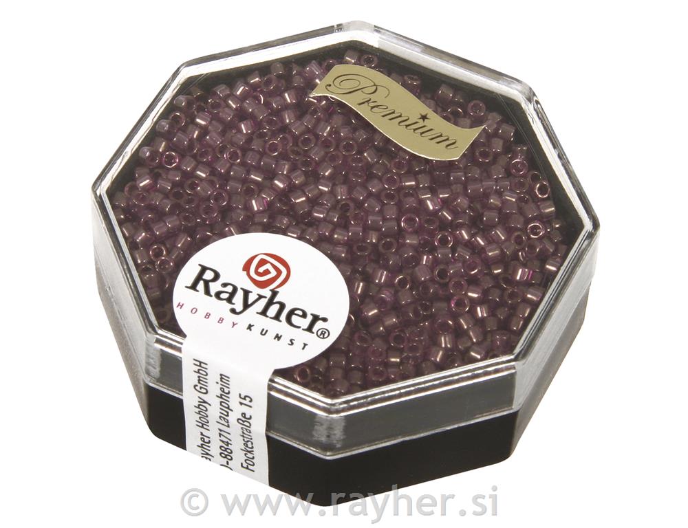 Perle Delica Miyuki, 1,6 mm o, sv.vijolične, 8g, prozirna, duga