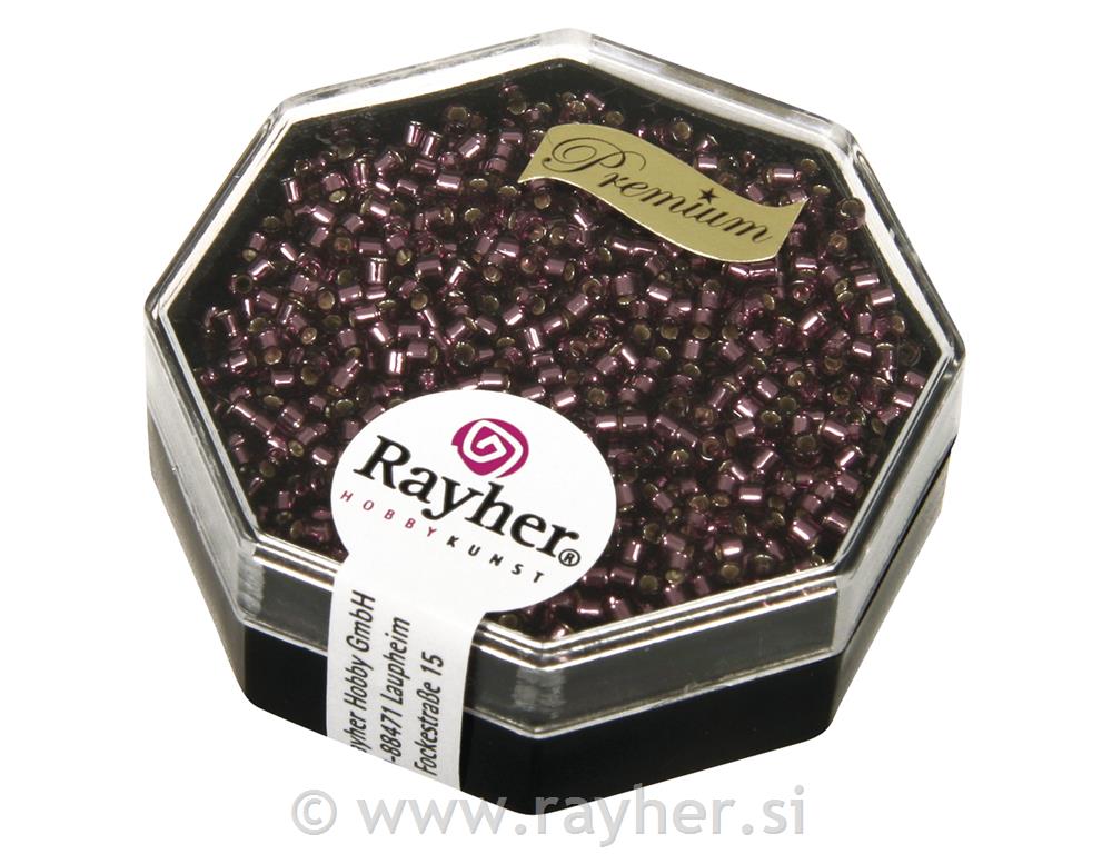Perle Delica Miyuki, 1,6 mm o, ljubičasta, 8g, prozirna, duga