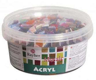 Acrylic mosaic - mix, coloured, 1x1cm, b