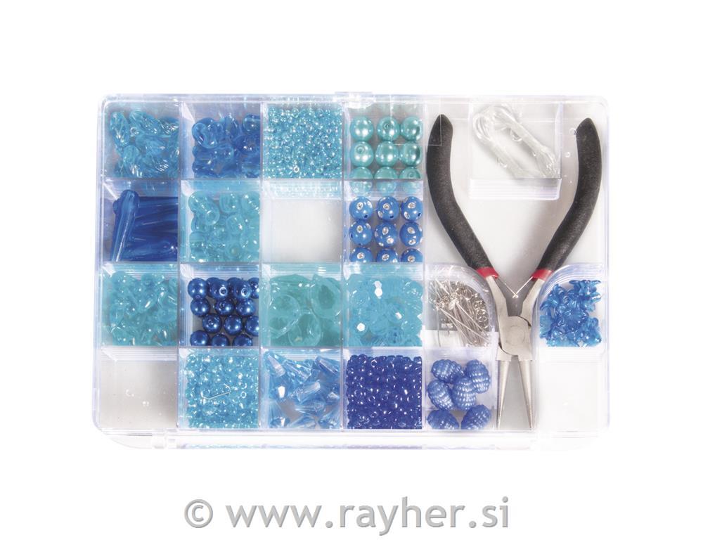 Set perlica s kliještima, plave, 180g