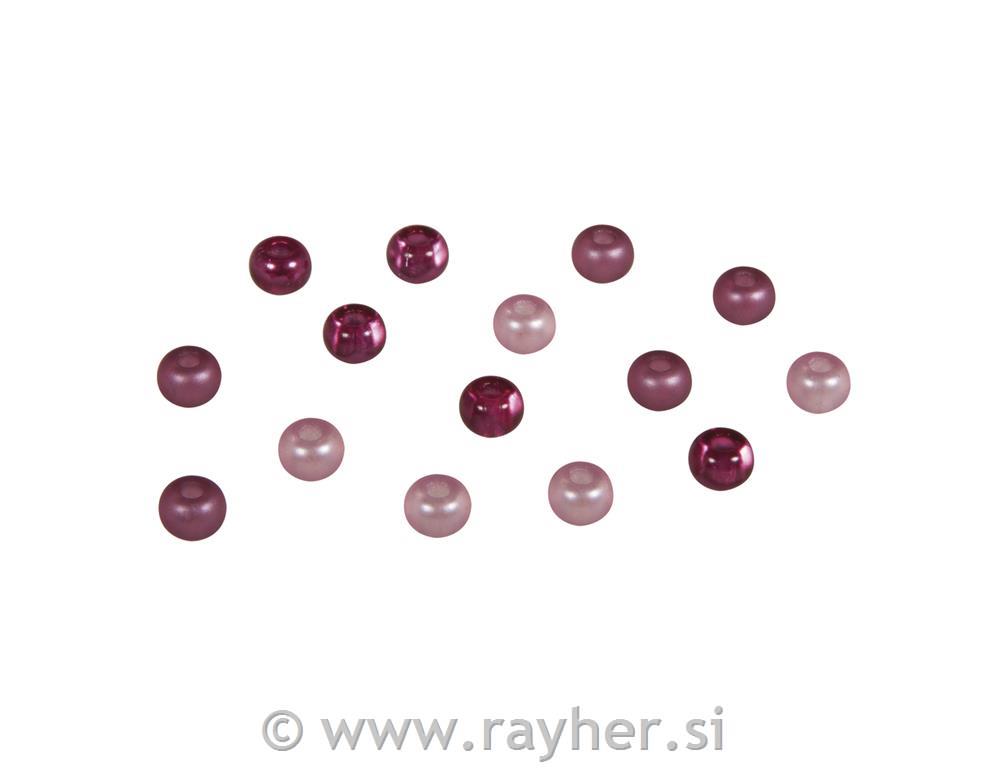Perle steklene, 5,5 mm pink toni 80 kosov