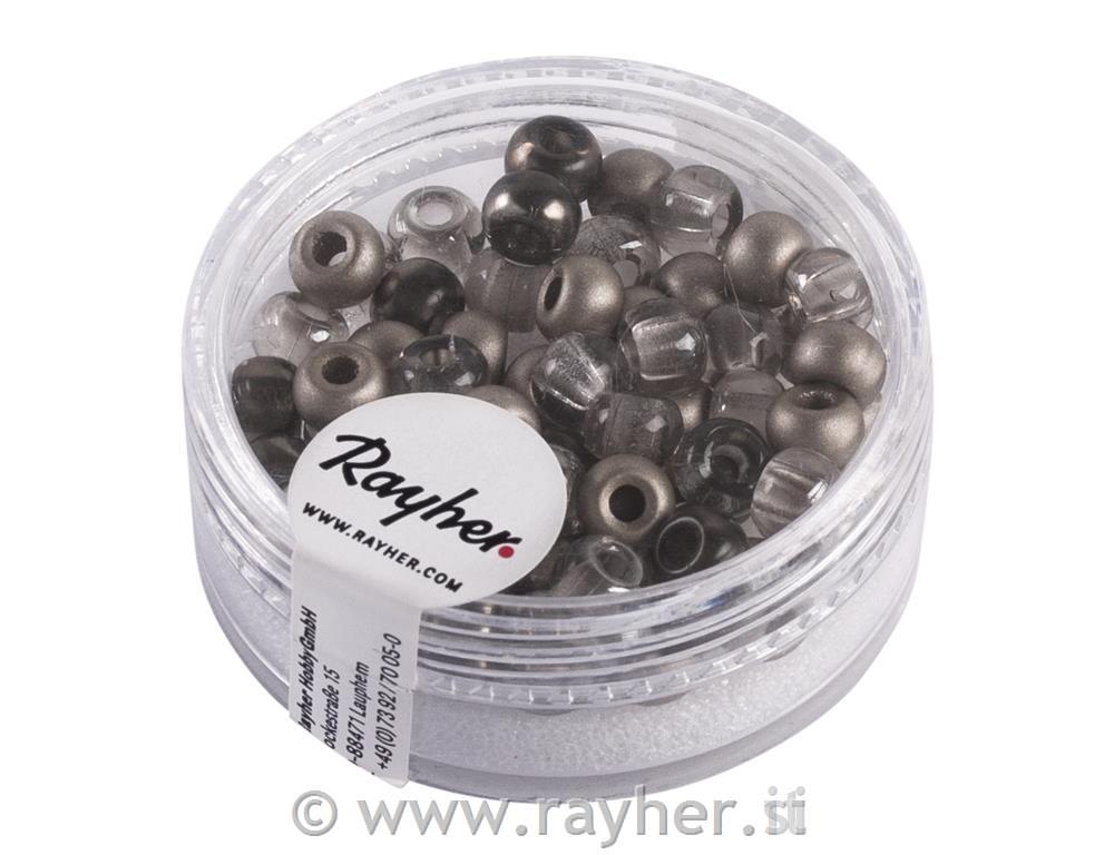 Perle s većom rupom, s, 5.5mm, tam.bež,80 kom