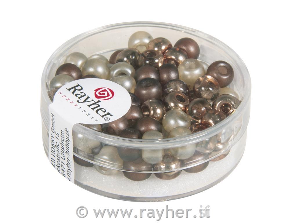 Rocailles-mix with big hole, with, 5.5mm
