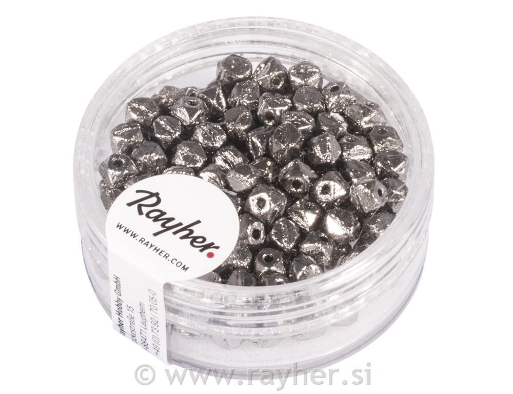 Perle Antique, 4mm, antracit, 120 kom