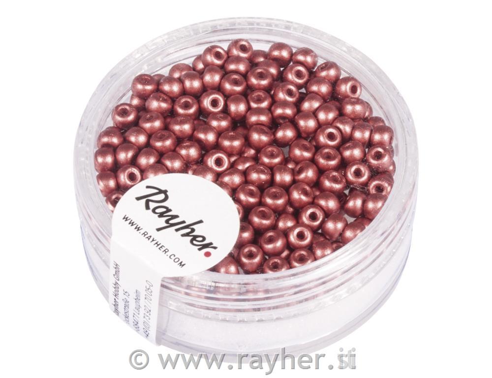 Perle, 3mm, antički roza mat, 200 kom