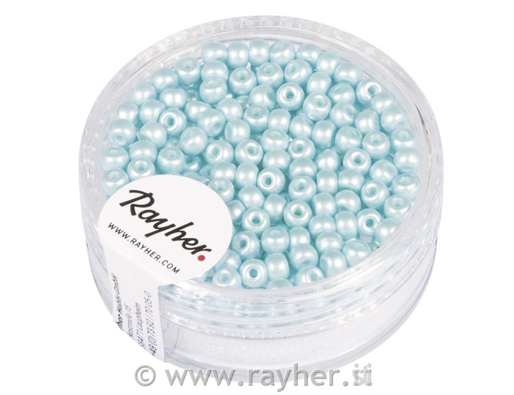 Rocailles, 3mm o, aqua blue matt