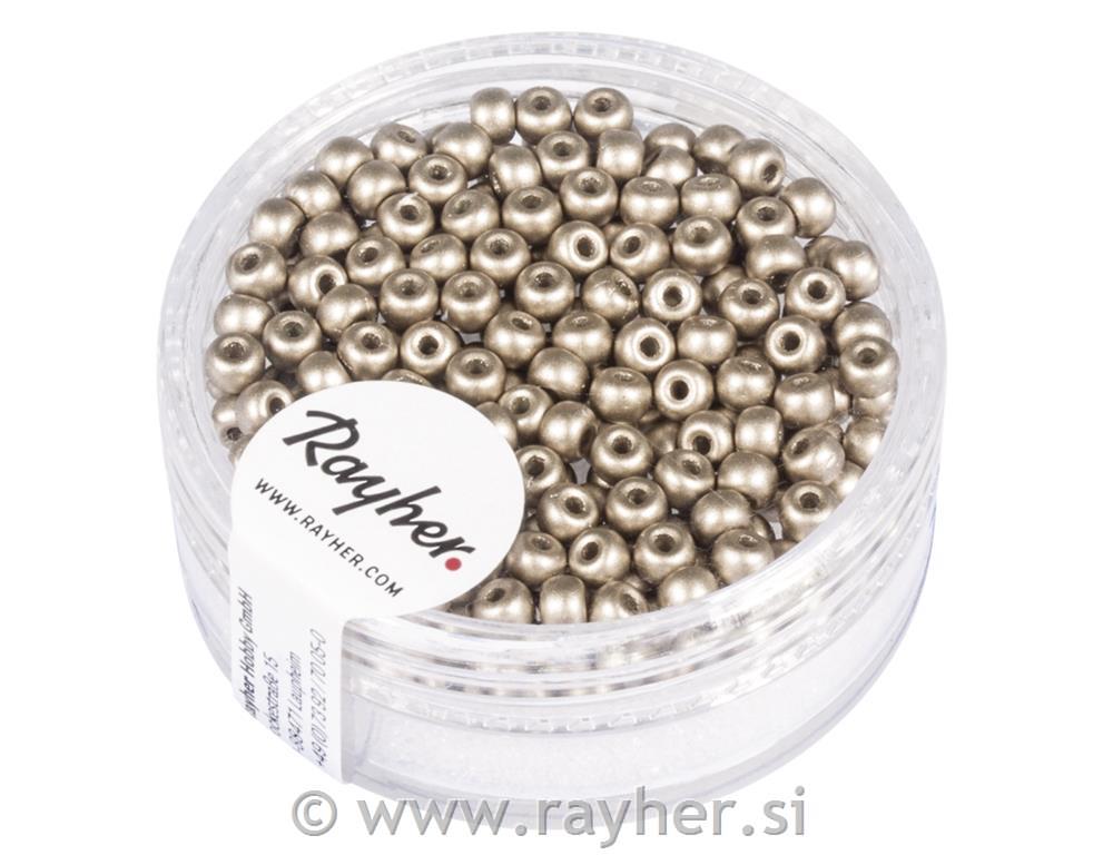 Perle, 3mm, tem.bež, 200 kos