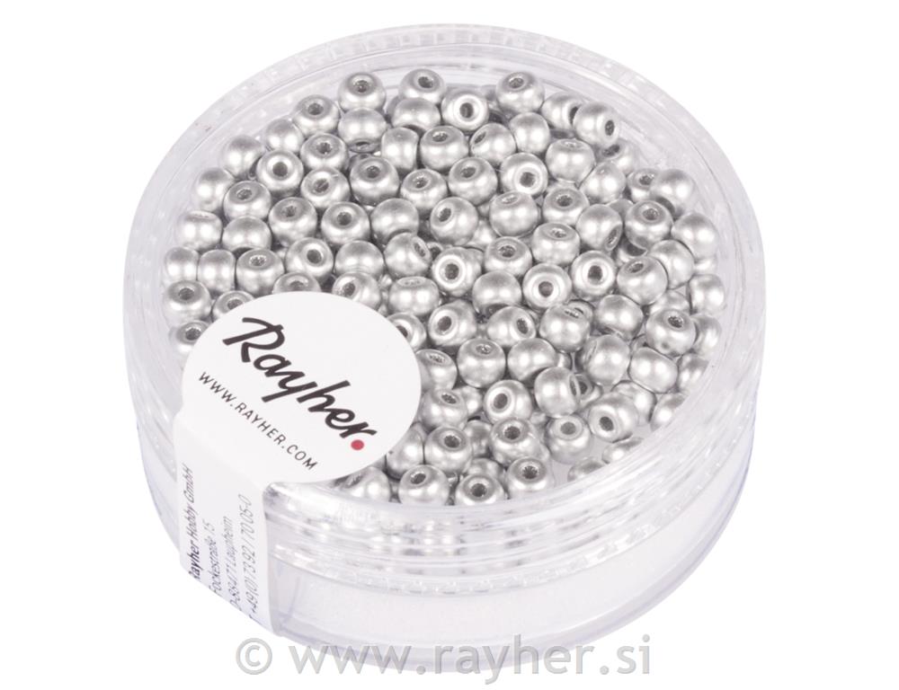 Rocailles, 3mm o, silver matt, box 200pcs