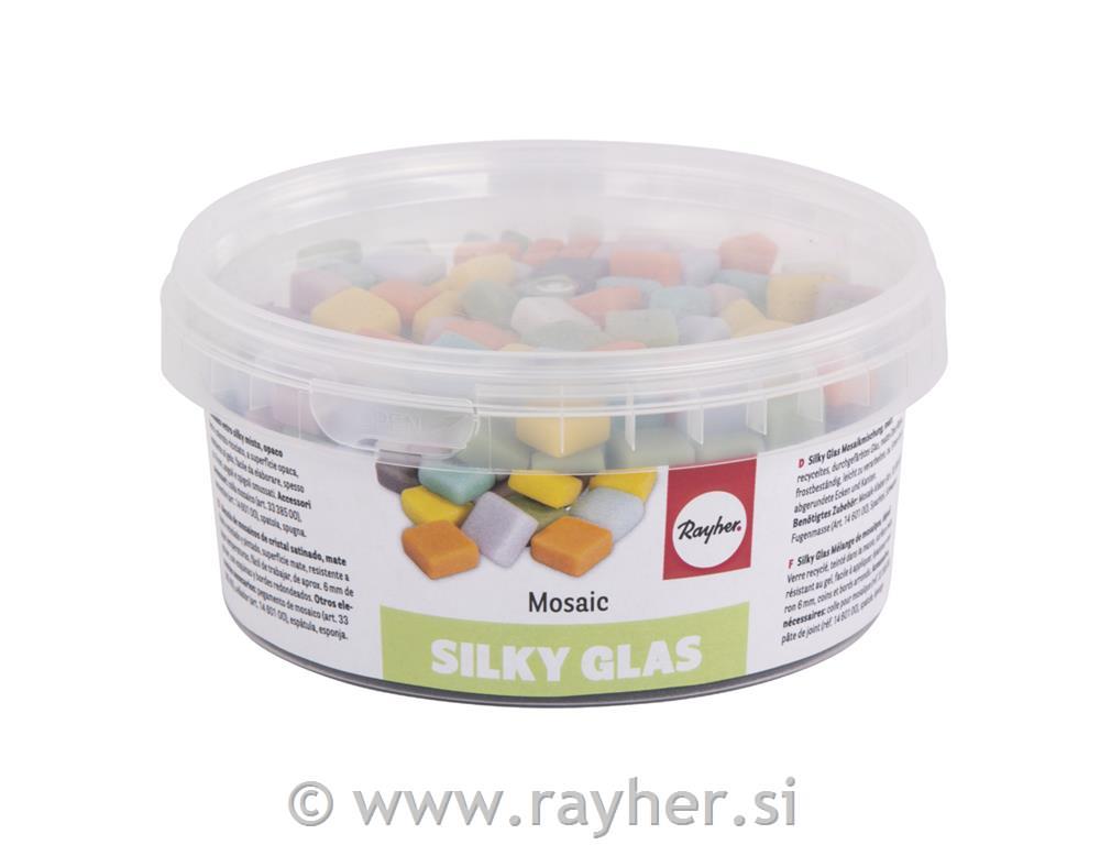 Mozaik kamni stekleni svileno mat 1x1cm, 500g mešane barve -